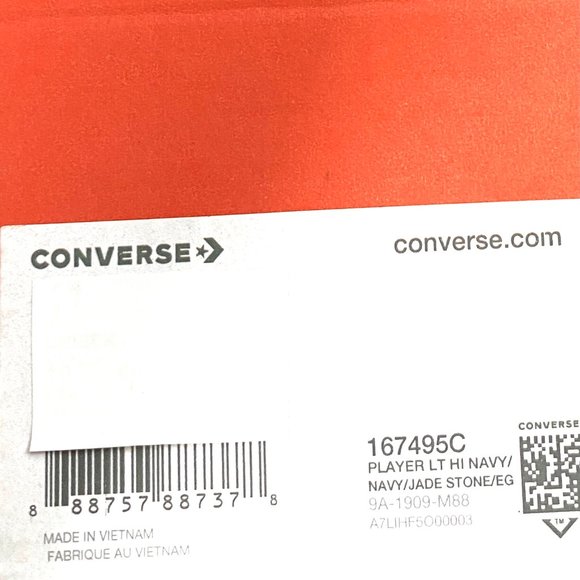 Converse Men's Size 12 167495C PLAYER LT High Top Navy Blue Canvas Skate Sneaker - Picture 8 of 8